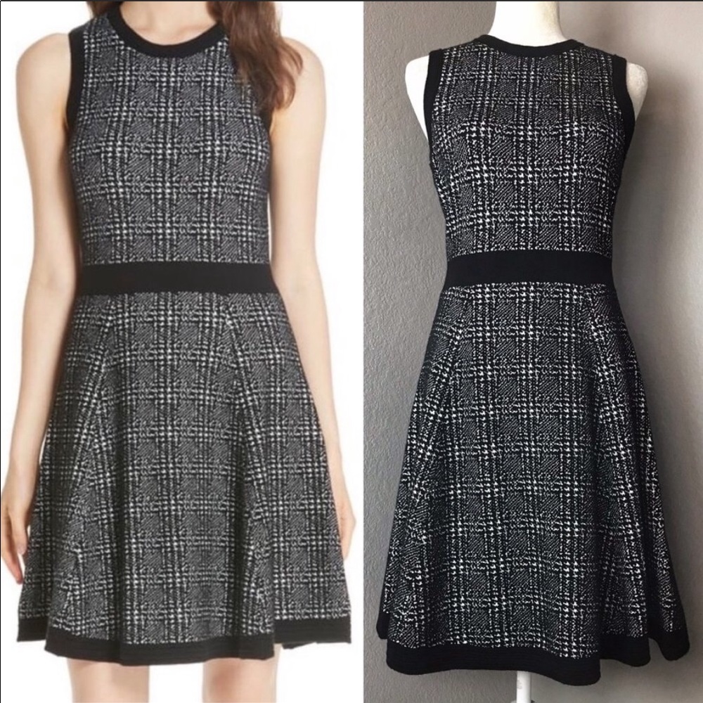 Kate Spade Mod Plaid Wool Sweater Dress Size Large